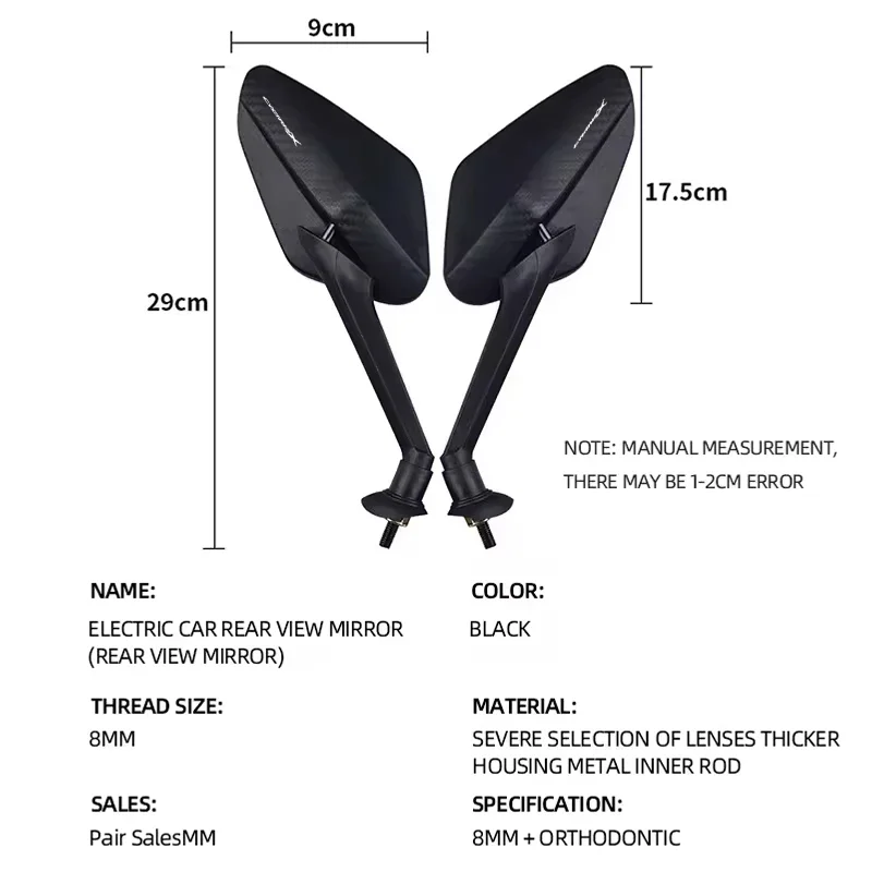 Rétroviseurs de moto Anti-éblouissement HD Vision, accessoires en matériau antichoc pour YAMAHA CYGNUSX 125 CYGNUS X 125 SMAX 155 ZUMA 2025