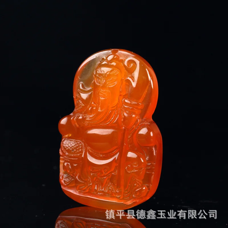 White Chalcedony Yu Yu Lord the Second Pendant Armor Station Guan Gong Red Agate God of War and Wealth Pe