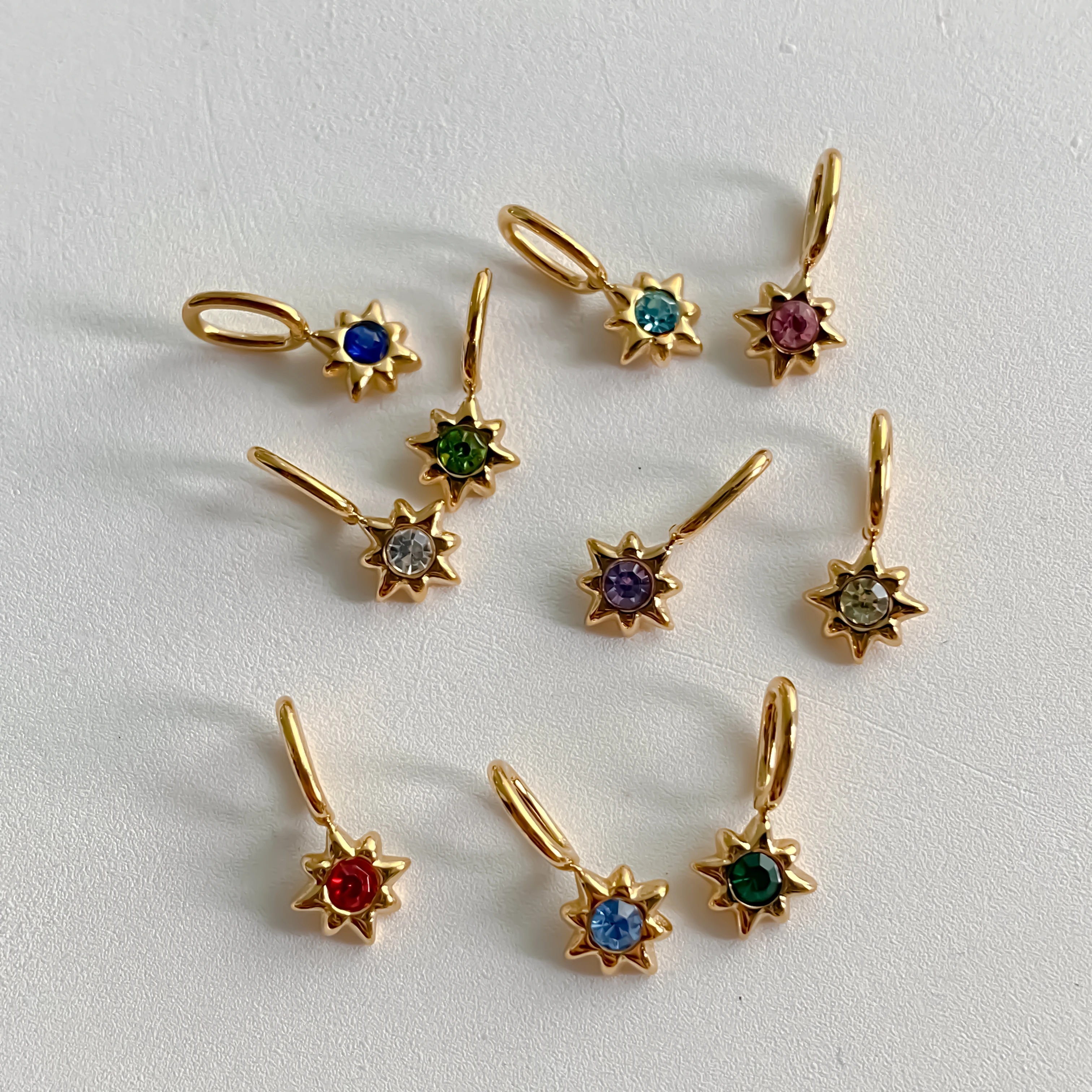 قلادة DIY على شكل نجمة سلسلة حجر الولادة من الفولاذ المقاوم للصدأ إكسسوارات قلادة سلسلة المفاتيح مستلزمات صناعة المجوهرات