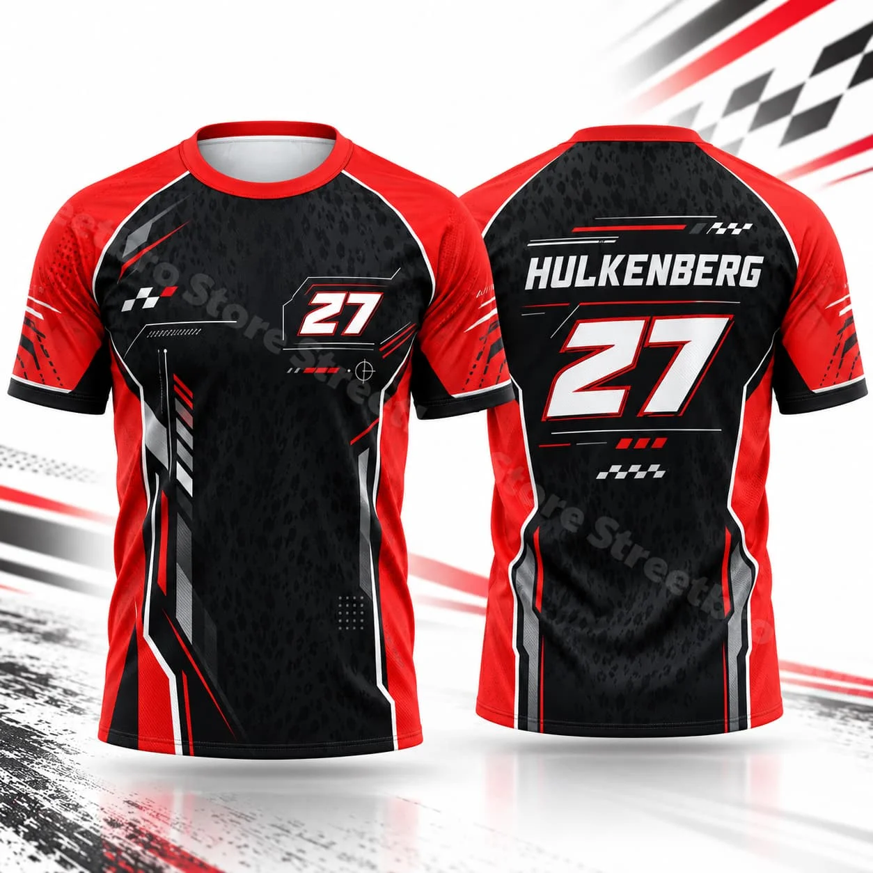 Hulkenberg 27 Men's Graphic Racing Tee Summer Casual Street Style Unisex Short Sleeve Top Motorsport Inspired Wear Daily Outfit
