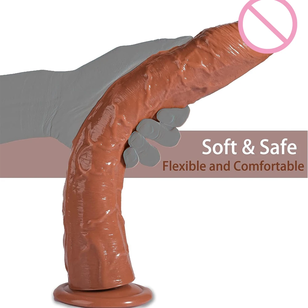 Gode réaliste avec petit gland pour femmes et hommes, gros gode en MSI avec ventouse, produit pour adultes, jouets sexuels, jeu anal, 13 po