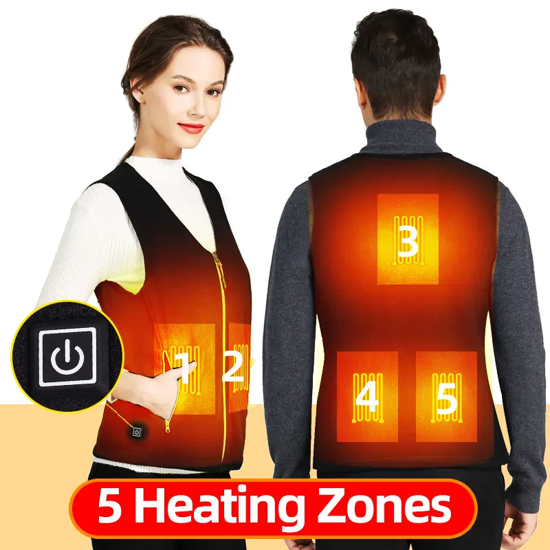 Usb Heated Vest Men Women Rechargeable Warming Self Heating Vest Fleece Electric Heated Jacket Clothing Thermal Waistcoat