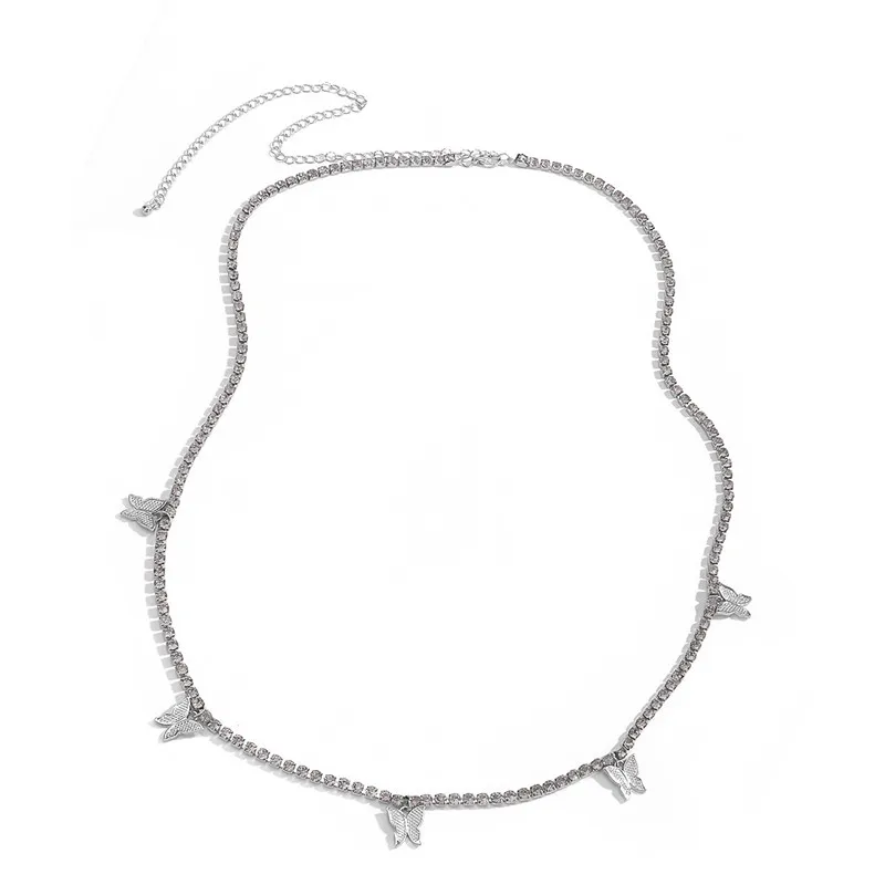 Dovzhna-Cadena de cintura de mariposa de cristal para la playa, arnés Sexy para la cintura y el vientre, joyería de moda para el cuerpo, novedad de