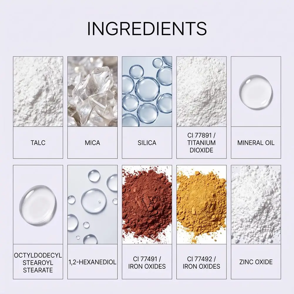 Creaseless SPF 30 Sunscreen Mineral Powder ,2-in-1 Setting Brush-On Sun Protection, Long Lasting Wear,Translucent,Vegan Make Up