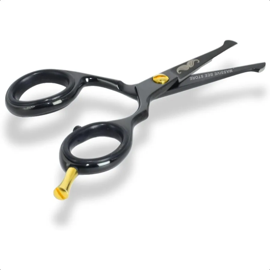 

RoundedTip Trimming Scissors for Men Stainl Steel High Carbon Beard Mustache and Ear Hair Grooming Scissor BlackRoundTip
