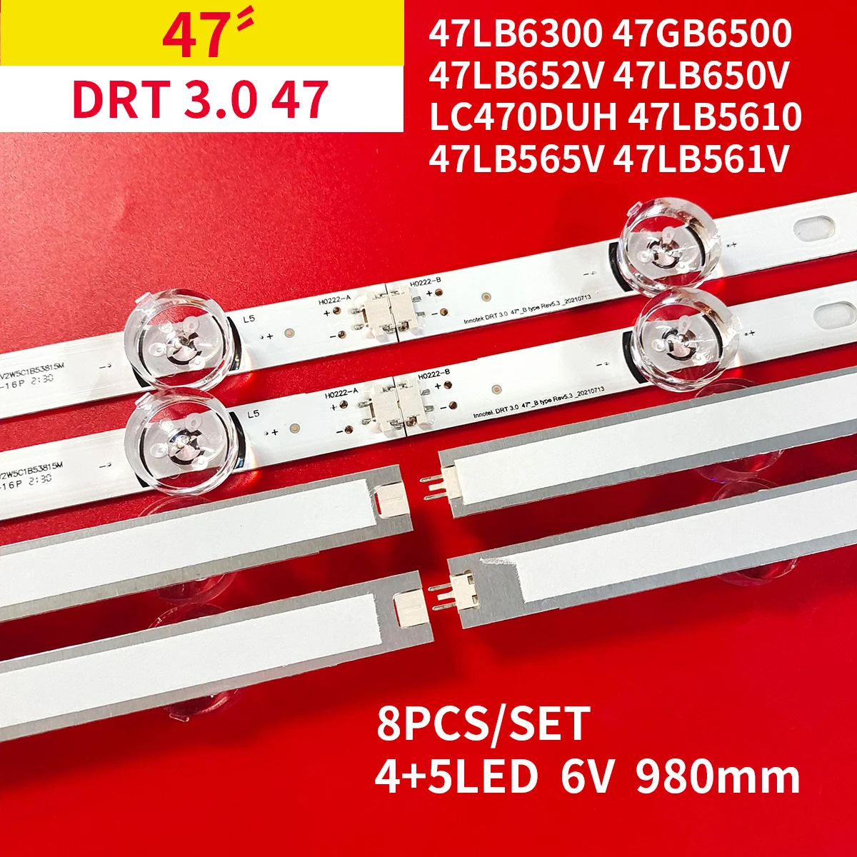 

LED Backlight for 47LB6500 6916L-1948A 1949A 1961A 1962A 1779A 1780A LG47LY340C LG47GB651C 47LB570B 47LB5600 47LB5800