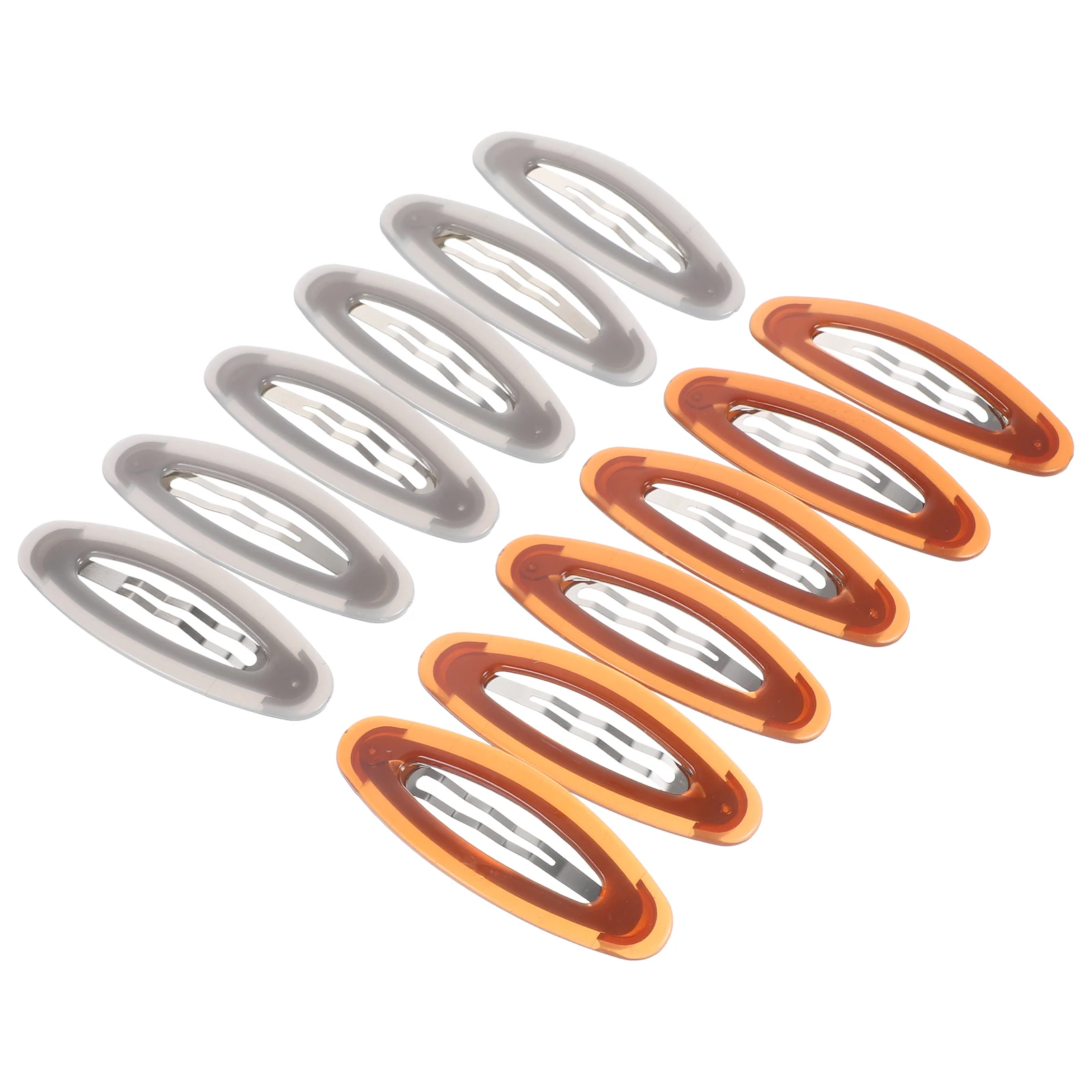 

12pcs Hair Clips Shallow Gray Brown Color Non Fading Durable Side Bangs Hairpins for Girls Women Plastic Button Snap Hair
