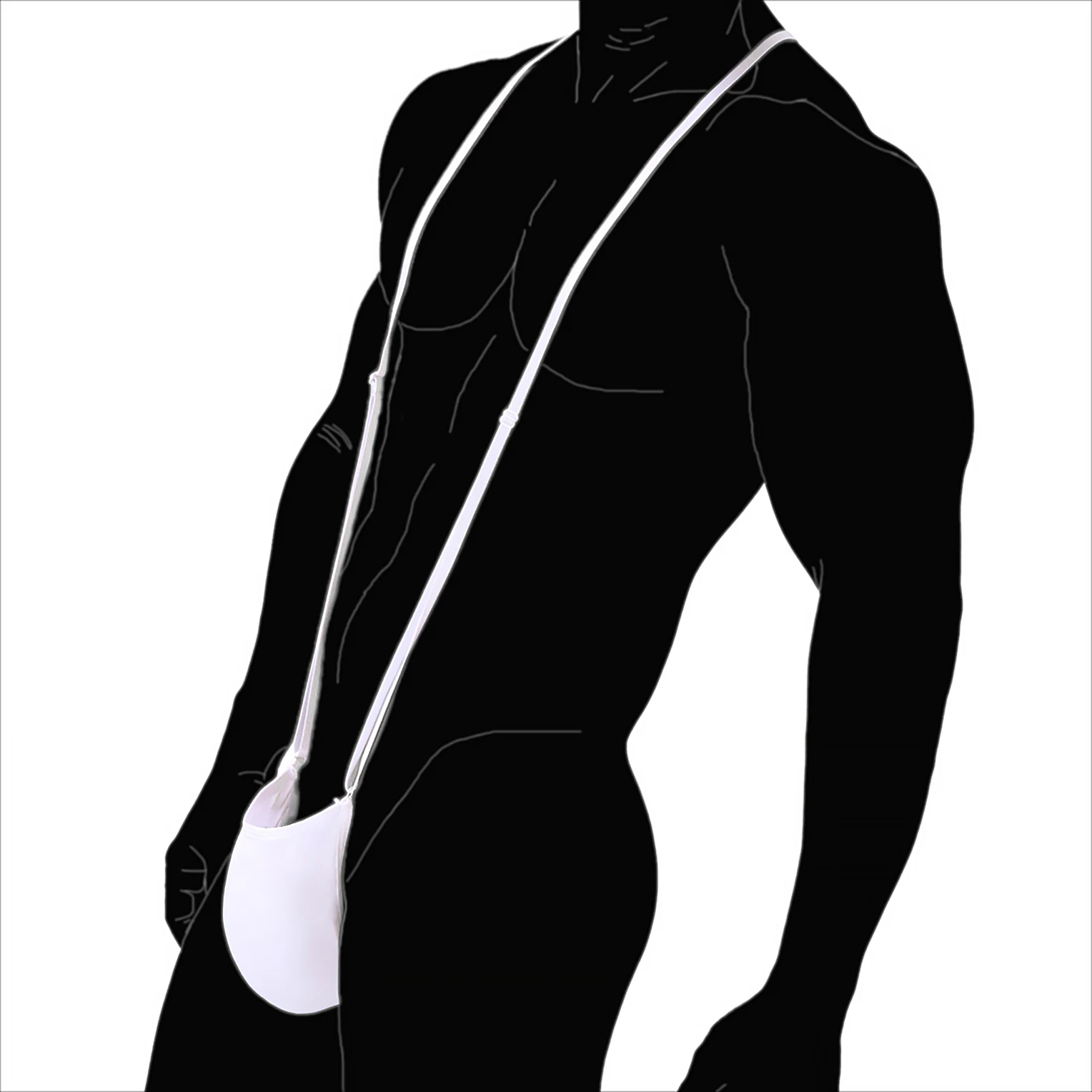 

Sexy Lingerie Shoulder Strap Adjustable Jumpsuit Thong Elasticity Men's T Back Nightclub Gayman String Extrême Hommes Mini Tanga