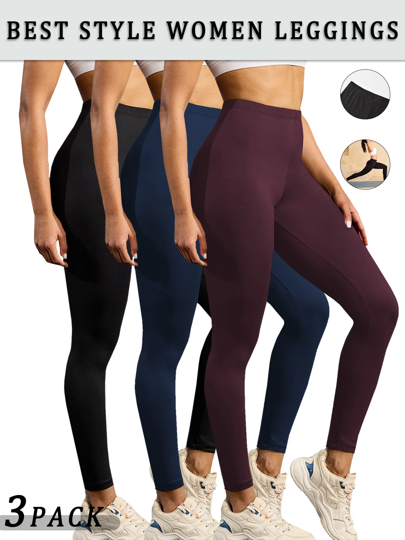 

3 упаковки женских супермягких леггинсов, высокая эластичность, не прозрачные леггинсы для тренировок, йоги, бега, спортивные леггинсы с эффектом пуш-ап для тренажерного зала и фитнеса