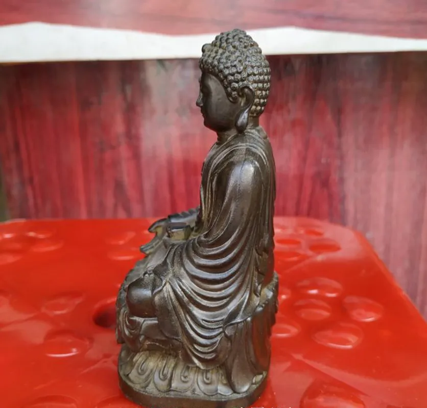 Sakyamuni Buddha Statue Sculpture Retro Feng Shui Thai Buddha Statue Hinduism Bronze Decorative Buddha Statue Home Decor Sculptu