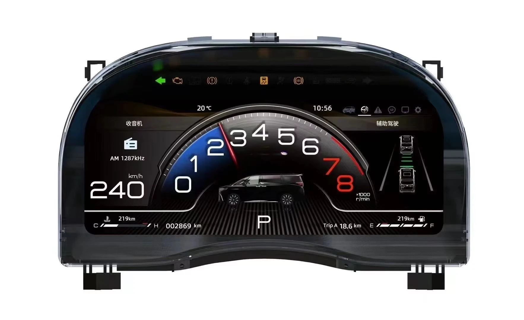 Upgrade Speedometer Panel Digital Instrument Cluster for Toyota Alphard 20/30/35 Series 2008-2015 LCD Cluster