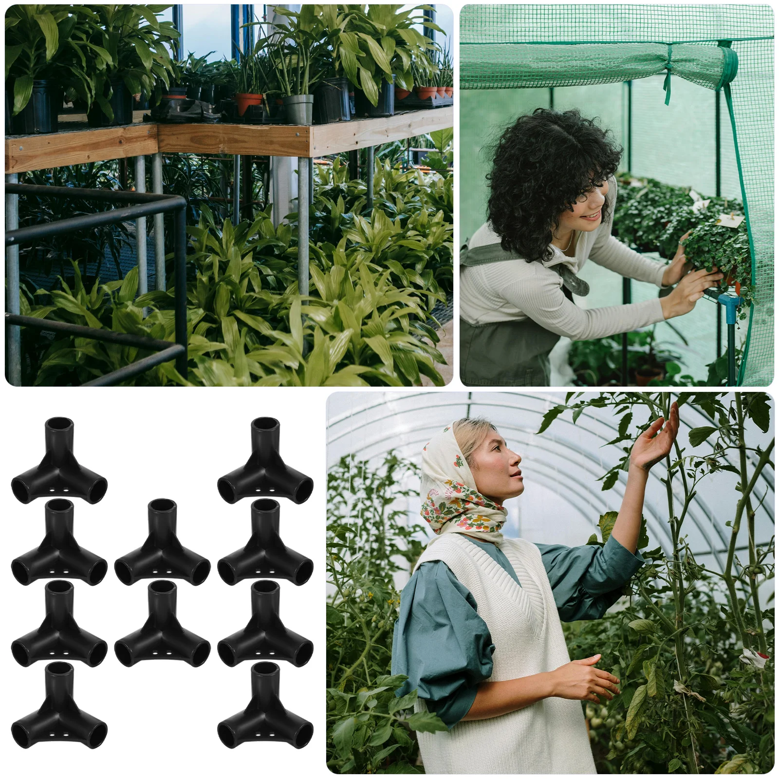 

10pcs Plastic Corner Connectors 20Mm Three-Way Four-Way Joint For Greenhouse Garden Trellis Sunshade Shelter Pp Tube Fitting