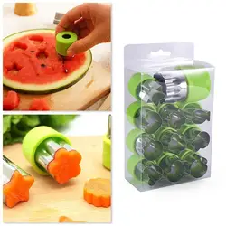 11Pcs/set Vegetable Fruit Cutter Mold Flowers Cartoon Cutter Mold Cookie Tools J2Y4 Cutting Steel Biscuit Shape C W3P4