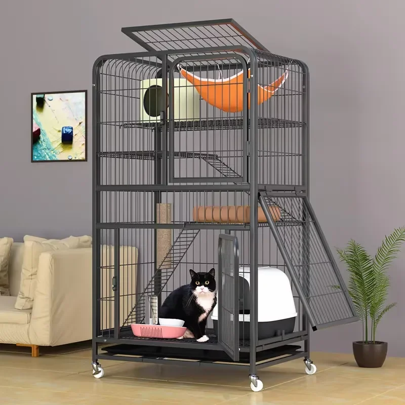 High Duty Eco-Friendly Breathable Cat Villa Heavy Metal Cage with Horizontal Sliding for Small Animal Modular view 2