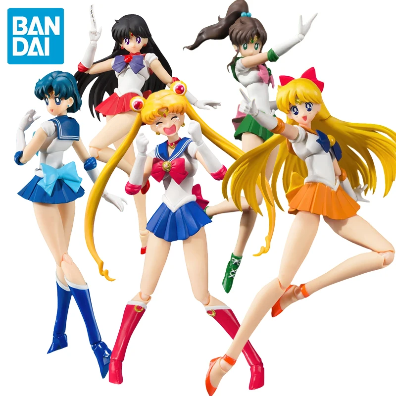 

Original Bandai Spirits S.h.f Sailor Moon Action Figure Tuxedo Mask Sailor Mars Venus Jupiter Doll Anime Color Edition Model Toy