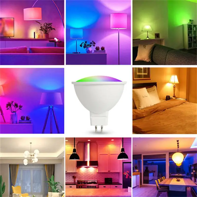 MR16 inteligentna żarówka WiFi RGB + CW 5W 12V LED z przyciemnianiem lampy EWelink kontrola aplikacji żarówka działa z Alexa Google Home Smartthings