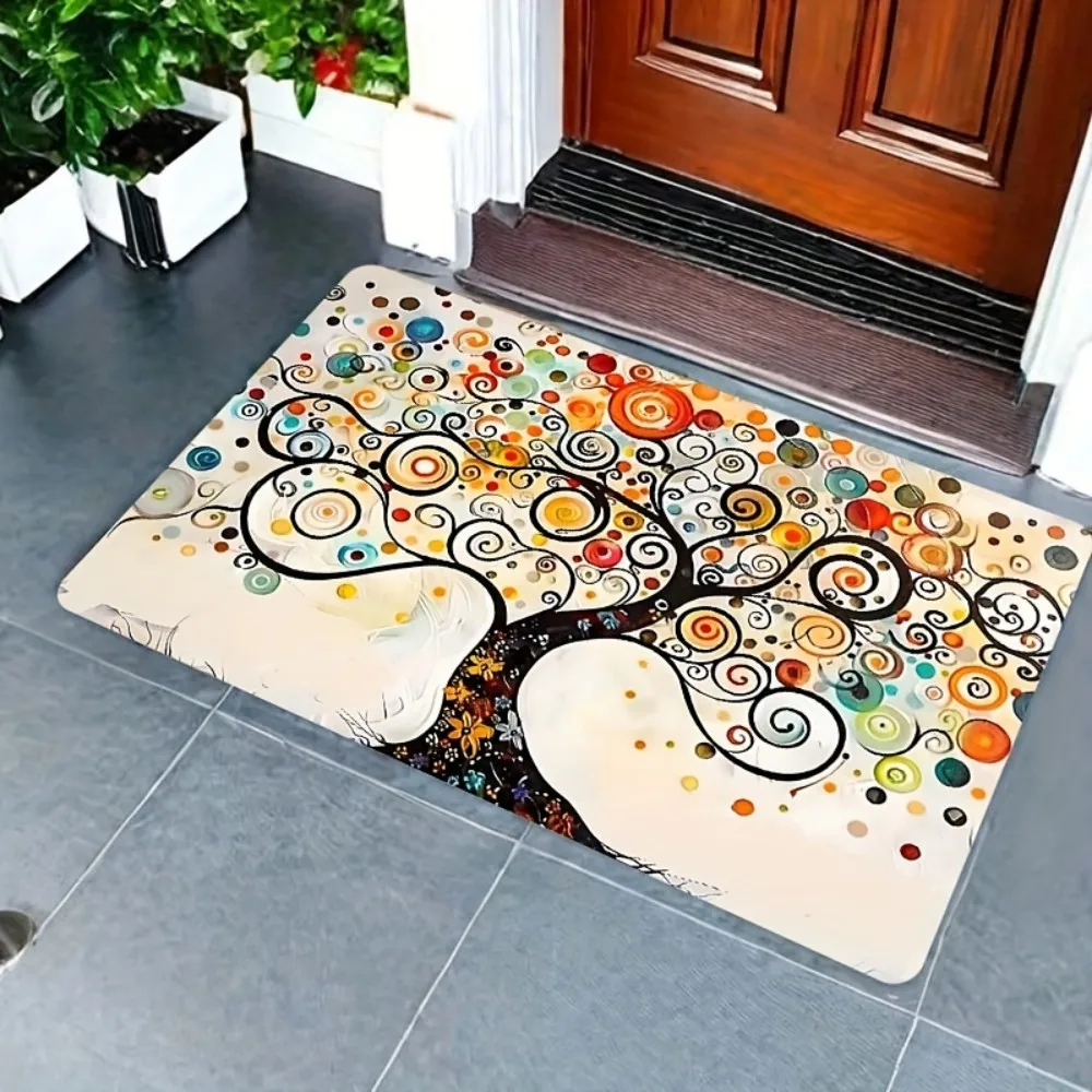 سجادة شجرة الحياة النابضة بالحياة من VIKAMA، غرفة المعيشة، الدراسة، سجادة باب ديكور المدخل، سجادة أرضية ناعمة ومريحة لديكور المنزل #5