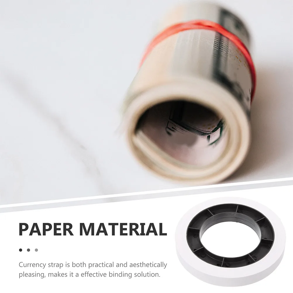 

2 Rolls White Paper Currency Straps Cash Bills Banknote Wrappers Disc Money Bands Strong Practical Solution Retail Shops