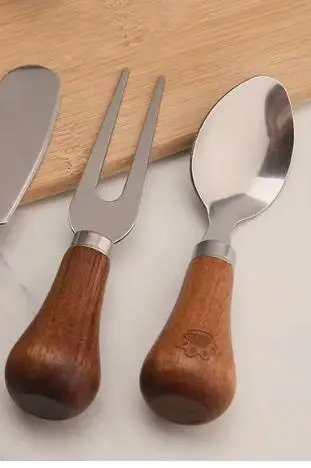 

1 set 1 Set Stainless Steel Camping Utensils Set With Wooden Handle Portable Lightweight Outdoor Spoon Fork For Hiking Travel
