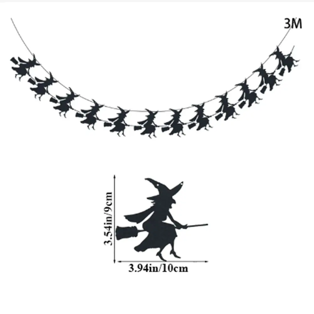 

Hanging Flags 3M Black Pumpkin Banner Paper Pumpkin Hallween Hanging Garland Spider Bat Halloween