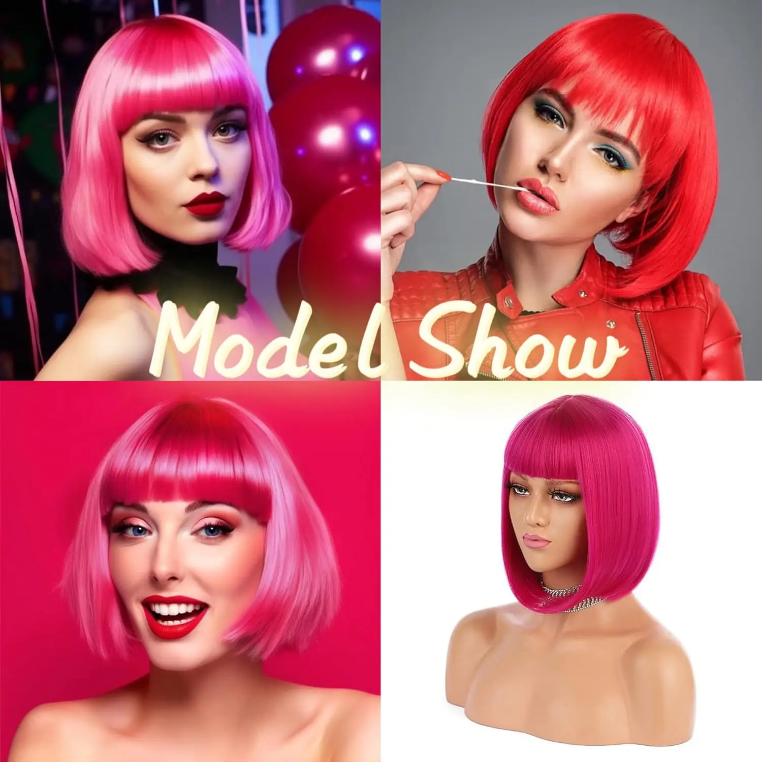 

Colorful bob short hair, cosplay short hair wig, daily, party, theme party, gift, give to friends, give to family