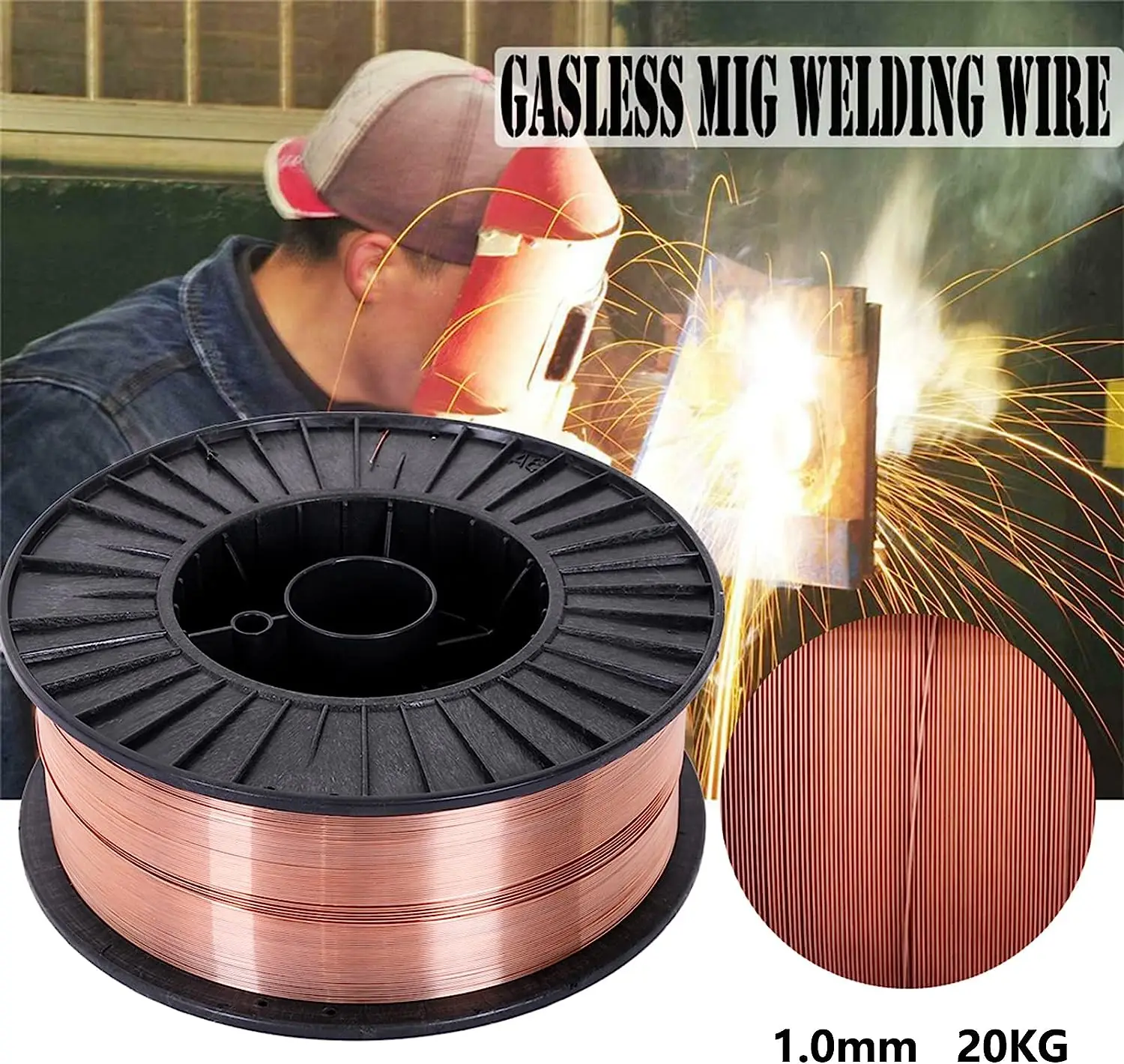 1 مللي متر الكربون الصلب الغاز محمية أسلاك اللحام أسلاك الفولاذ الطري كجم MIG أسلاك اللحام تدفق الأساسية 0.6/0.8/0.9/1.0 ER50-6