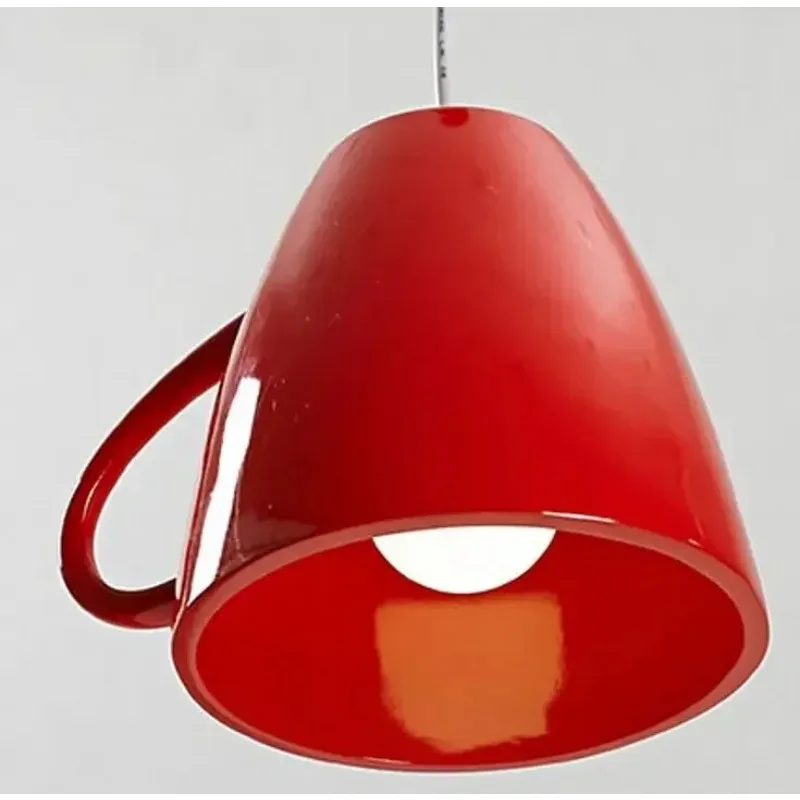 

Single Head Modern Resin Teapot Pendant Lights Tea Cup Bar/Coffee E27 White/Black/Red Home Decoration Free