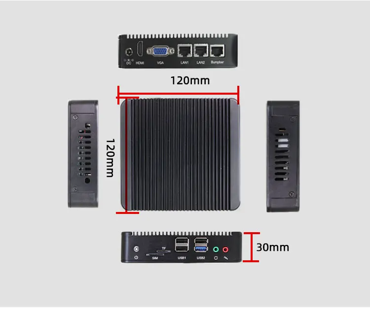 Mini PC Industrial de 12 voltios con puerto Serial