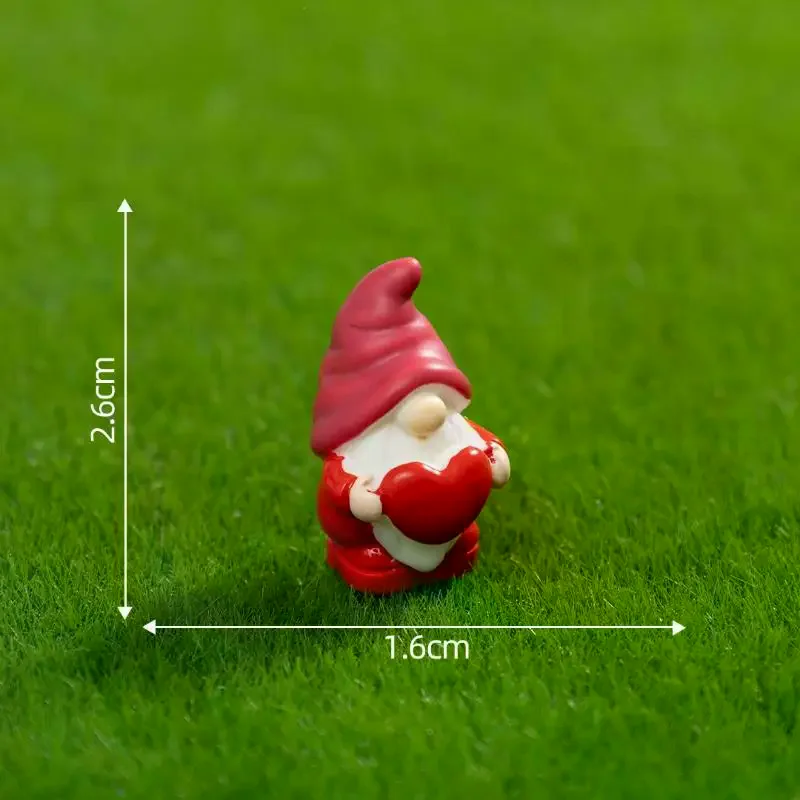 4pcs Mini Love Dwarf Figurine Miniature Resin Mushroom Gnome Doll Garden Landscape Craft DIY Ornaments Desktop Decoration Gifts