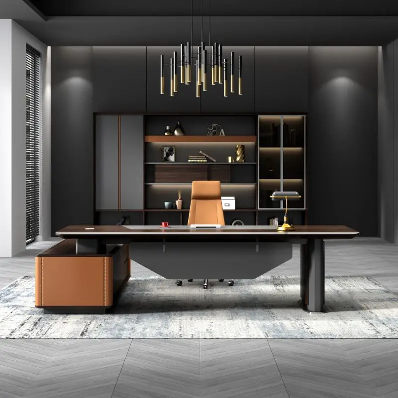 Luxus Wohnzimmer Büro Vitrine Bücherregal Modern Design Holz Akten Schrank Datei Lagerung Executive Chair Büro Tisch