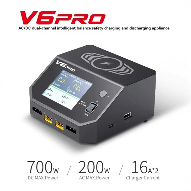 

A98Z AC/DC Battery Balance Charger Discharger 700W 32A Support Wireless Charging For RC Car FPV Racing Drone US Plug