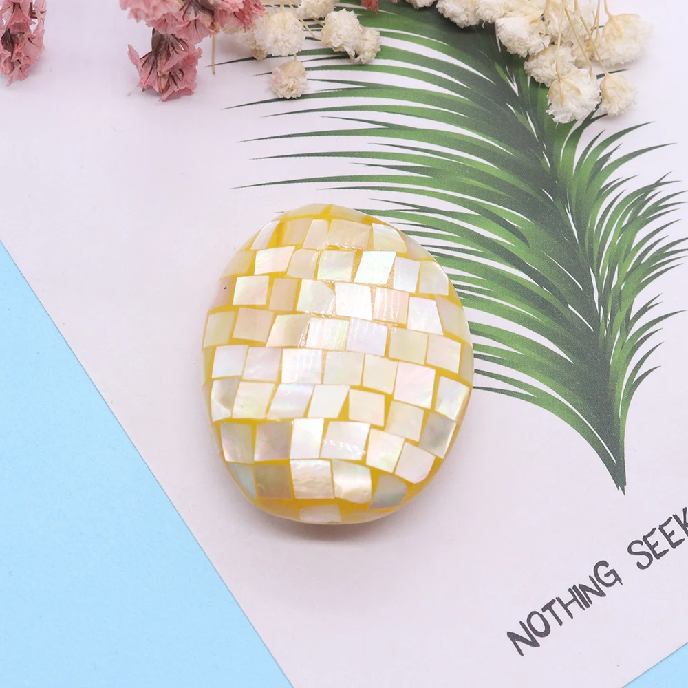

Fashion Jewelry Accessories Random Supply 1 Pc Natural Oval Abalone Shell Loose Bead with Hole DIY Handmade Necklace Bracelet