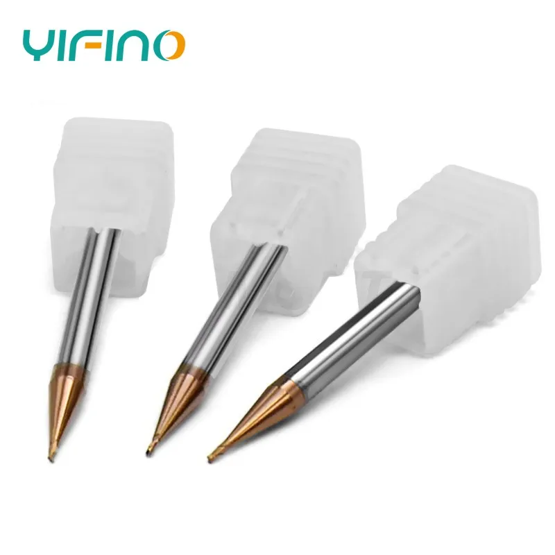 YIFINO Milling Cutter Alloy Coating Tungsten Steel Tool Cnc Maching Small Diameter Endmill Top Face Cutter Kit Milling Machine T