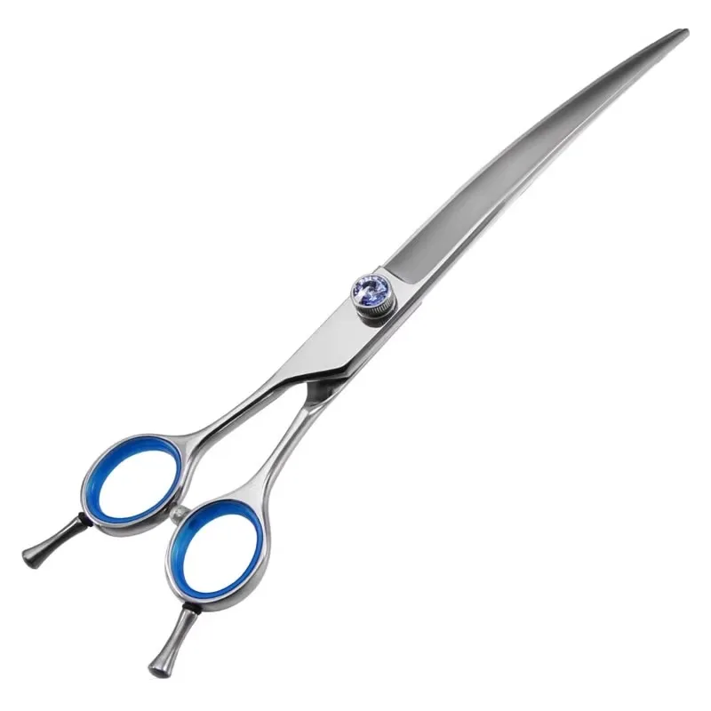 Left-Hand 7.5 Inch Curved Pet Grooming Shears 440C Steel