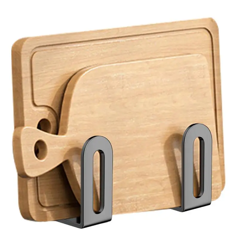 1 pair Pot Lid Rack Pot Cover Cutting Board Holder Sponge Storage Shelf Kitchen Bathroom Wall Mounted Organizer Rack Accessories