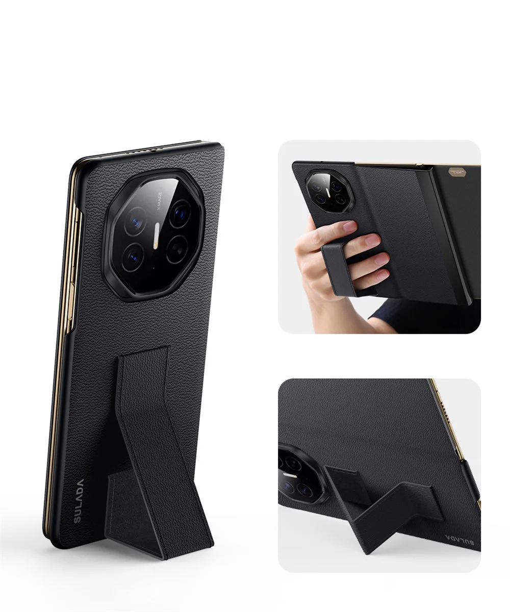 Custodia flip in vera pelle di vacchetta per Huawei Mate XT Cover per finestra con cinturino