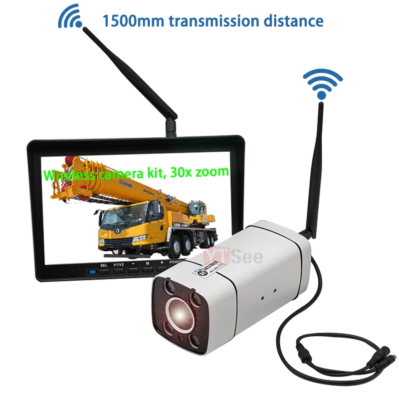 Ahd hd 1080p 30x lente óptica autofoco veículo-navio câmera suíte de transmissão sem fio 2.4ghz 1.5km sistema de segurança de distância