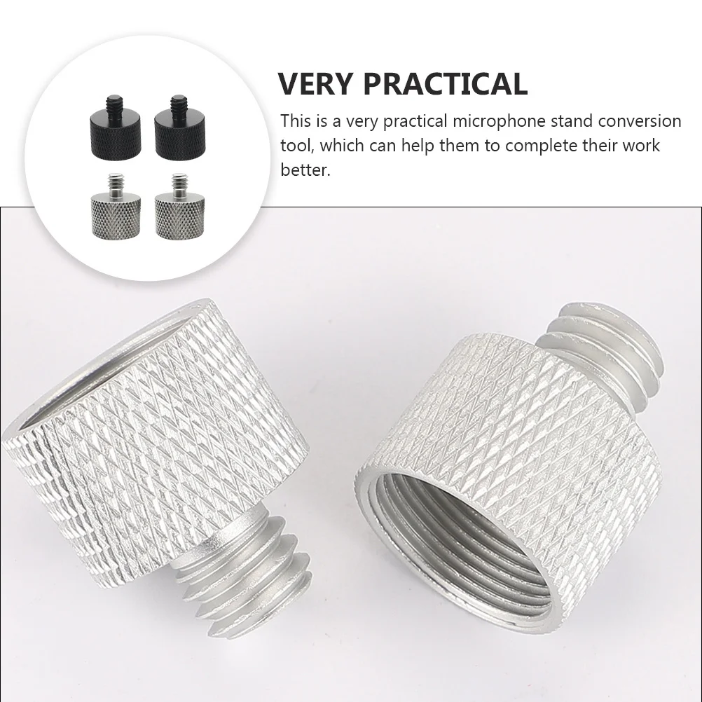 

4Pcs 5 8 to 1 4 Screw Mic Stand Adapter Male Female Microphone Tripod Ball Head Light Stand Video Light Conversion