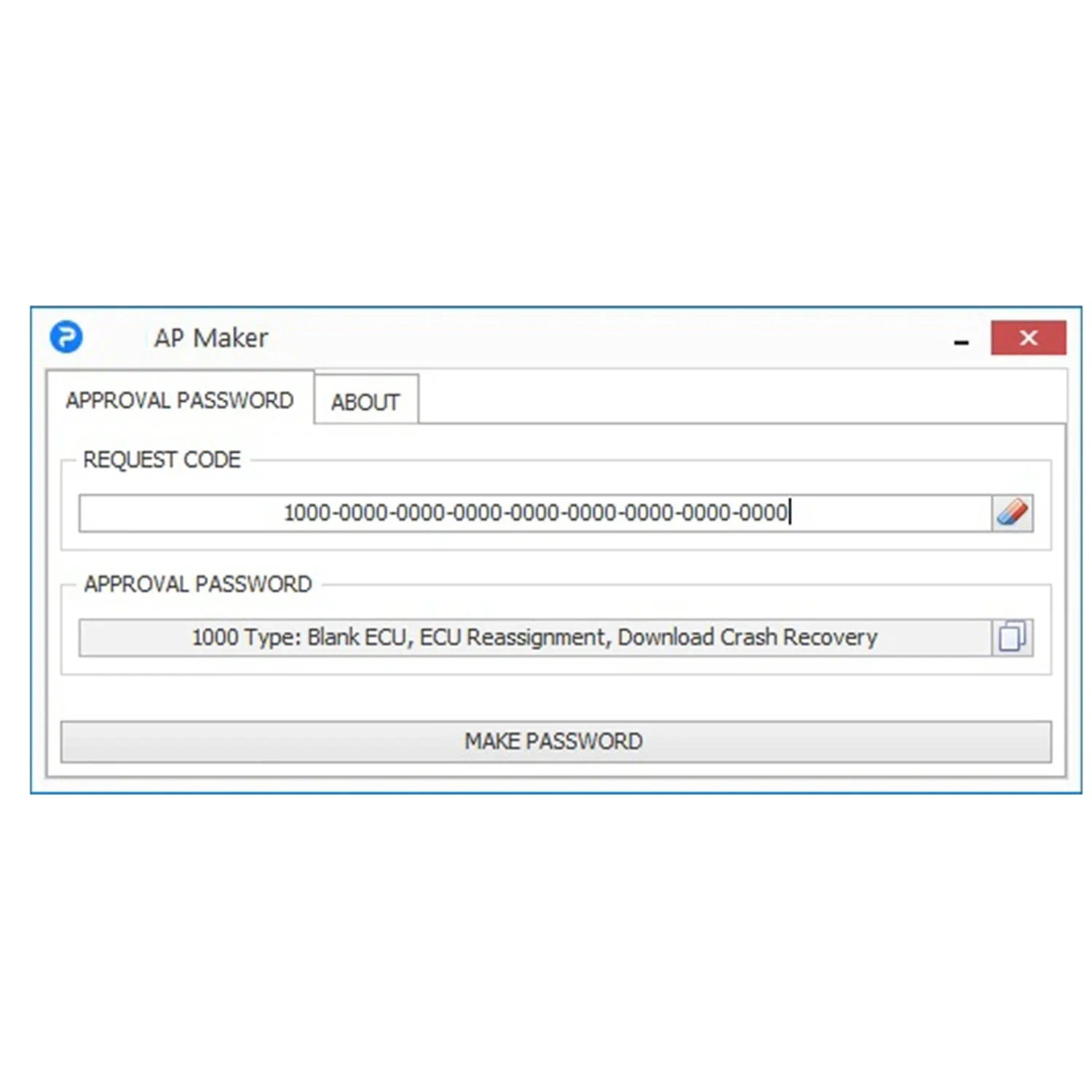 APPROVAL Password Maker 2.0 for 1100 1200 2000 Type TCU Serial for Speed Limiter Values Engines Download Crash Recovery