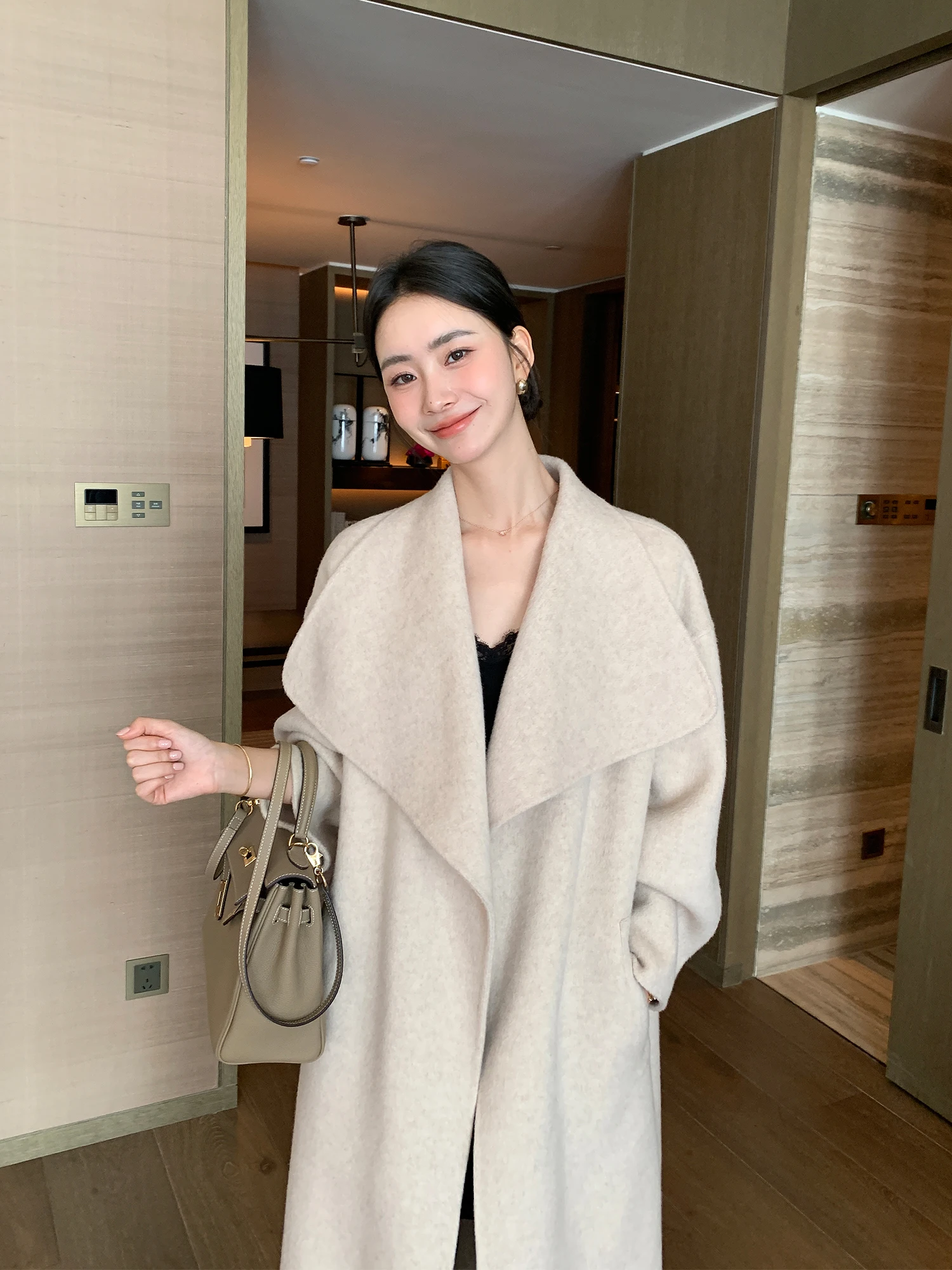 

Maven Lin Luxury Collection High-End Woolen Trench Coat Women's Ele Long Double-Sided Woolen Coat Commute Sle