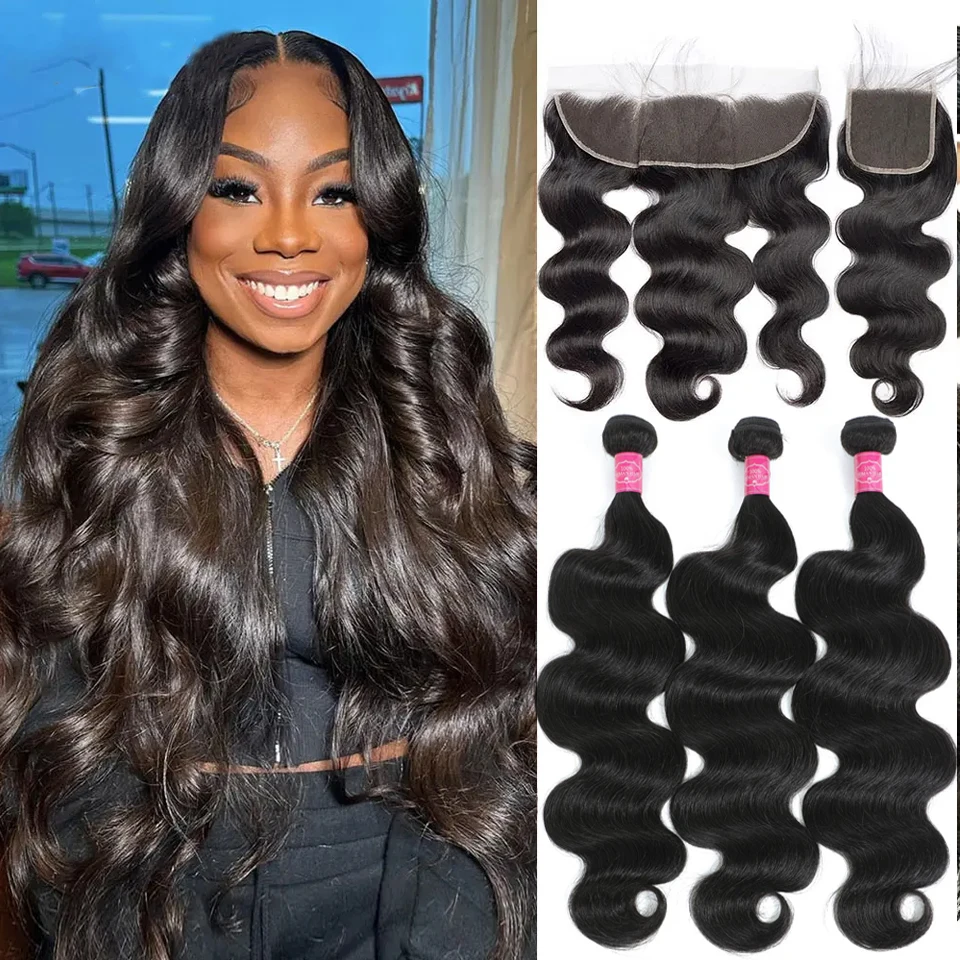 

Бразильские волосы Body Wave (24, 26, 28 дюймов с заколкой 20 дюймов), наборы с заколкой, качество 18A, 100% натуральные необработанные бразильские волосы.