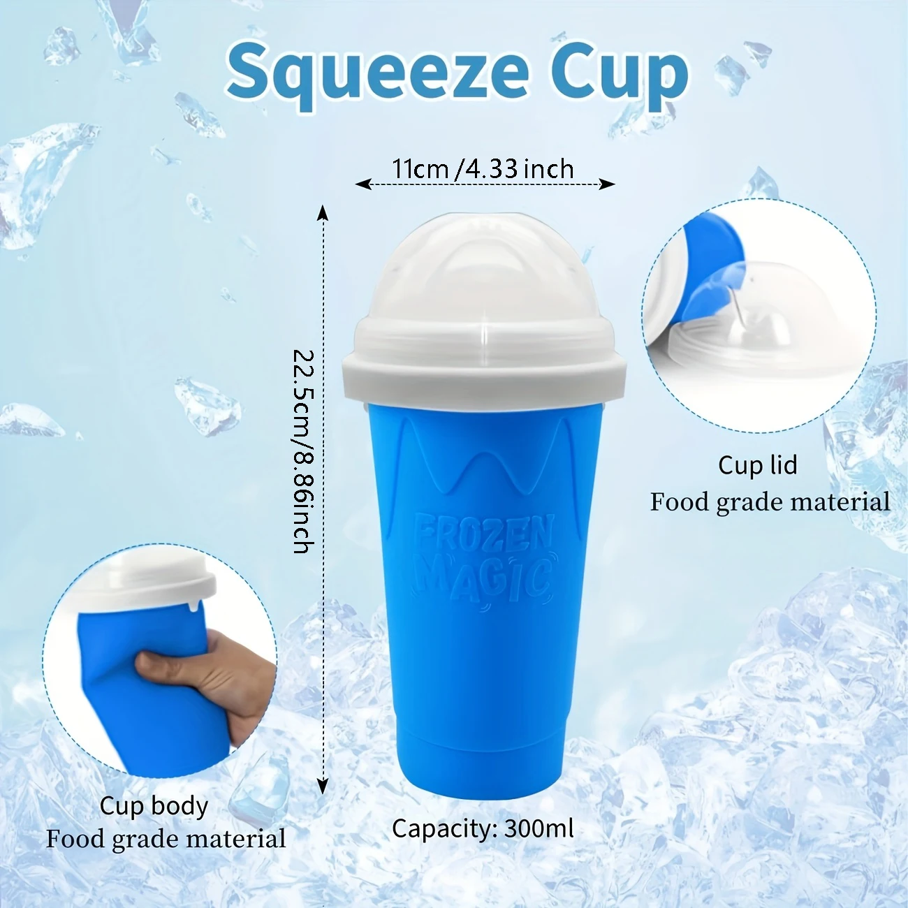Creative Homemade Slushy Maker Cup with Straw DIY Magic Slushy Maker Squeeze Cup Fasting Cooling Portable Squeeze Slushie Cups