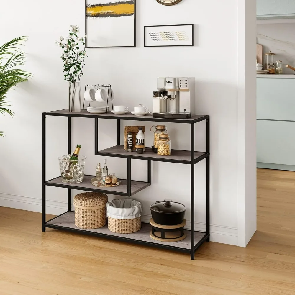 

Console Table, 4-Tier Sofa Tables with Open Storage Shelves for Hallway Sofa Living Room Entryway Hallway, Console Table