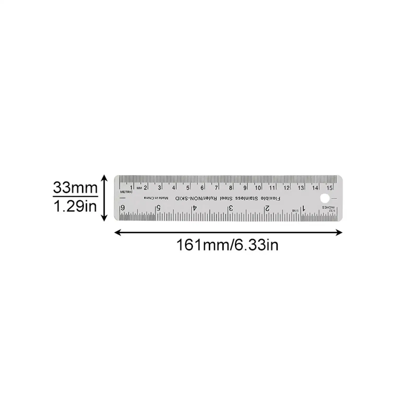 6/12/18 Inch Optional Stainless Steel Metal Ruler with Cork Backing, Inch and Centimeters Non-slip Rulers Measuring Tools