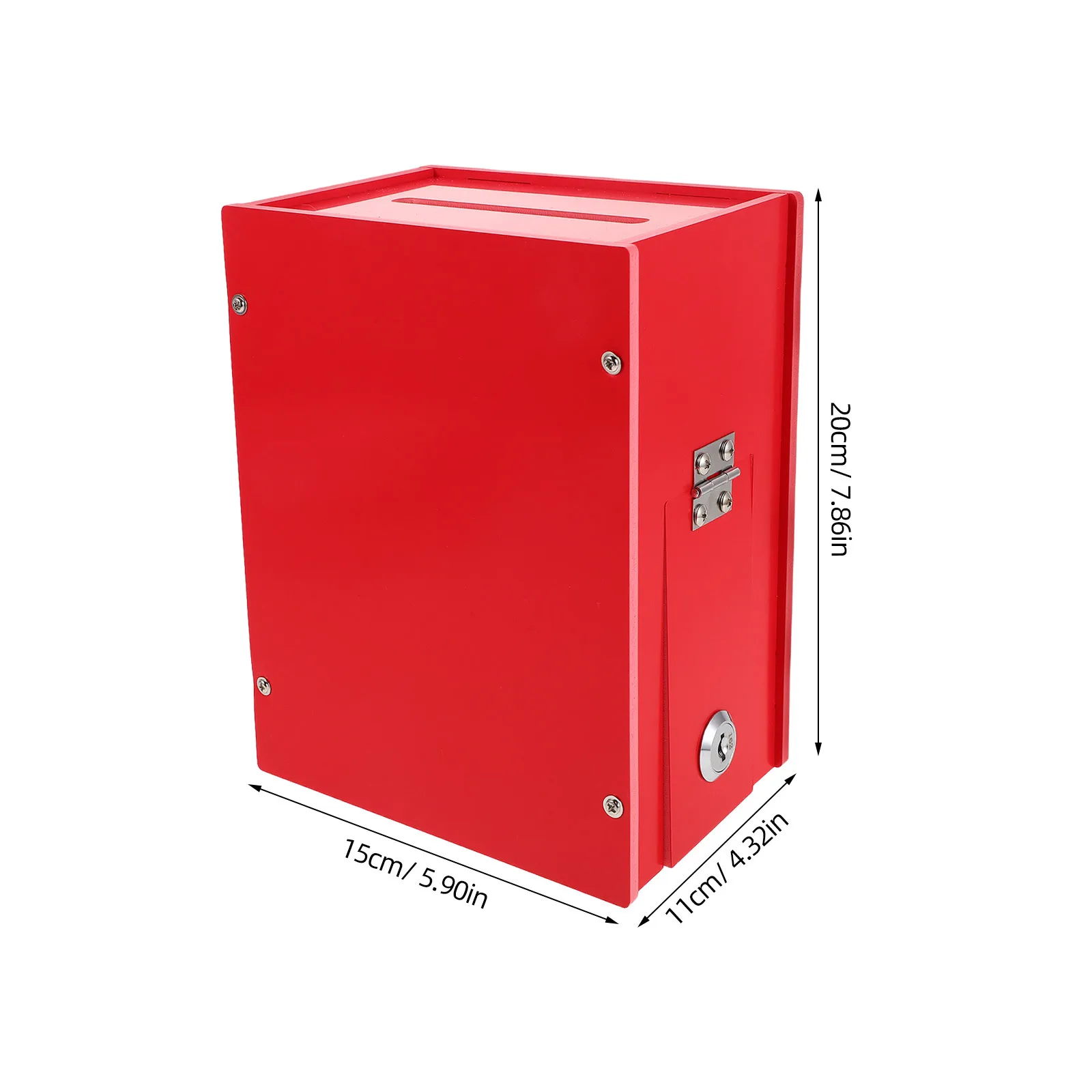 PVC Donation Box with Lock Red Suggestion Box for Fundraising Voting Office Church School Multiple Usage