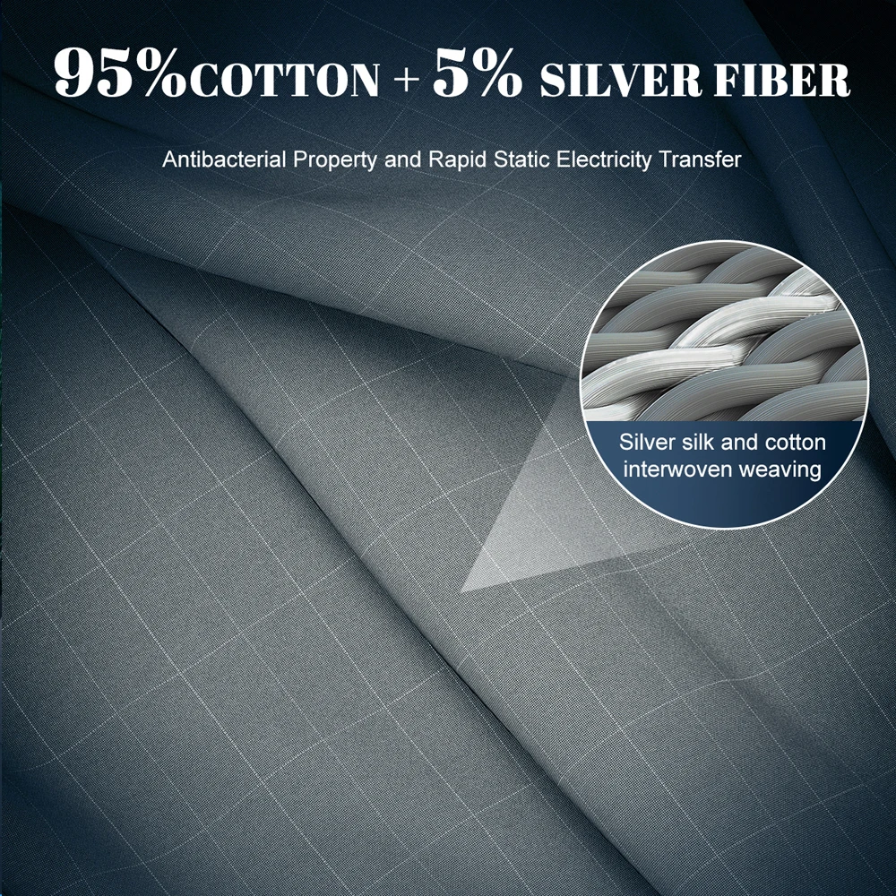 Astarexin Earthing Fitted Sheet Organic Cotton With Conductive Silver Fiber Grounding Bed Sheet Fitted Sheet For Nature Wellness