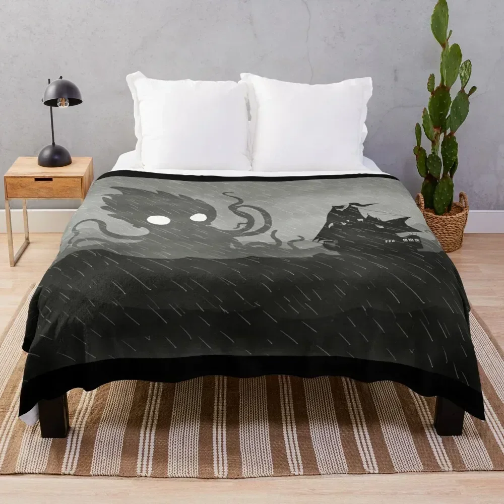 

Rainy Ship & Kraken Throw Blanket Warm Comfortable Blanket for Office Napping