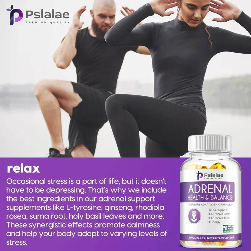 Adrenal Health & Balance Supplement - with L-Tyrosine and Ashwagandha To Relieve Fatigue