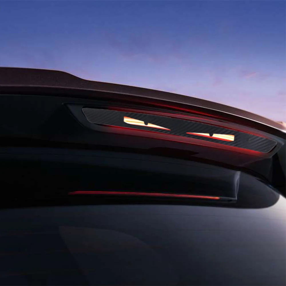2024 Carbon Fibre Angry Eyes Car Brake Tail Light Safety Warning Stickers High End Creative Decoration Auto Exterior Decoration