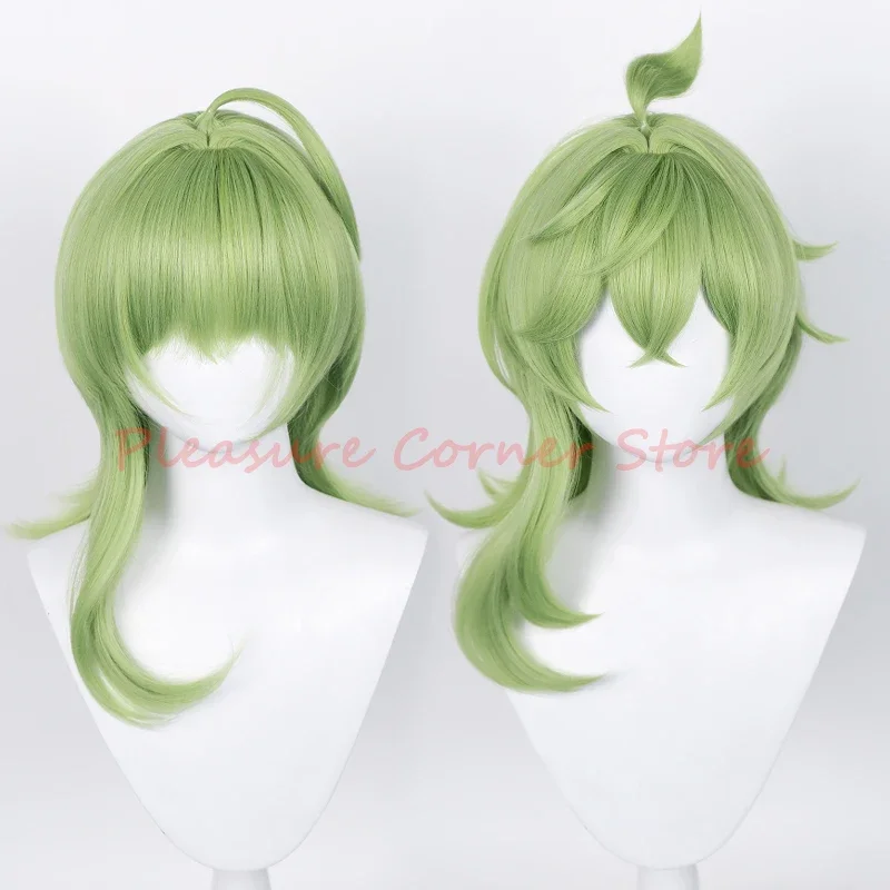 شعر مستعار تأثيري من Sumeru Genshin implation Collei ، محاكاة أنيمي مقاومة للحرارة مسبقًا ، شعر مستعار لفروة الرأس